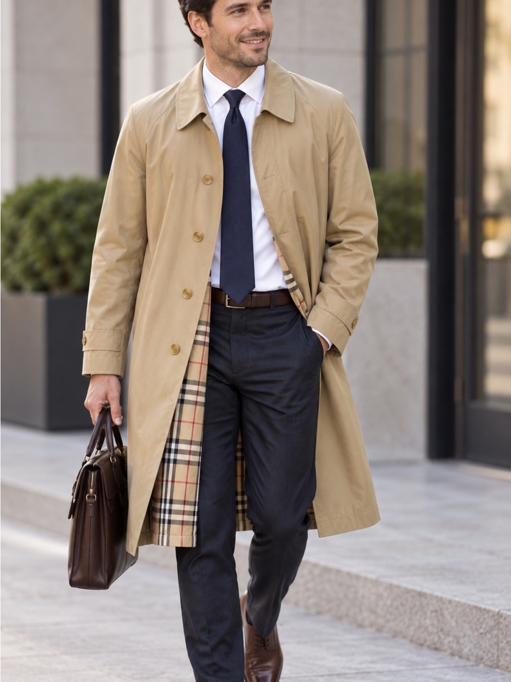 Burberry Classic Men’s Beige Trench Coat Sz 38